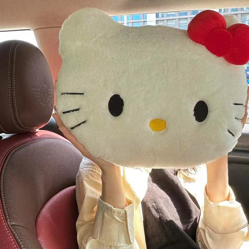 Kitty Cute Cat Head Plush Pillow Sofa Bedside Cushion Car Pillow Nap Pillow Birthday Gift For Women