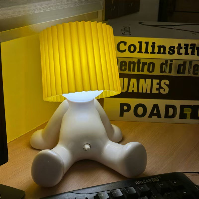 Sitting On Behalf Of A Shy Boy, Rechargeable Table Lamp, Bedroom Atmosphere Lamp, Desktop Ornament, Bedside Creative Funny Gift