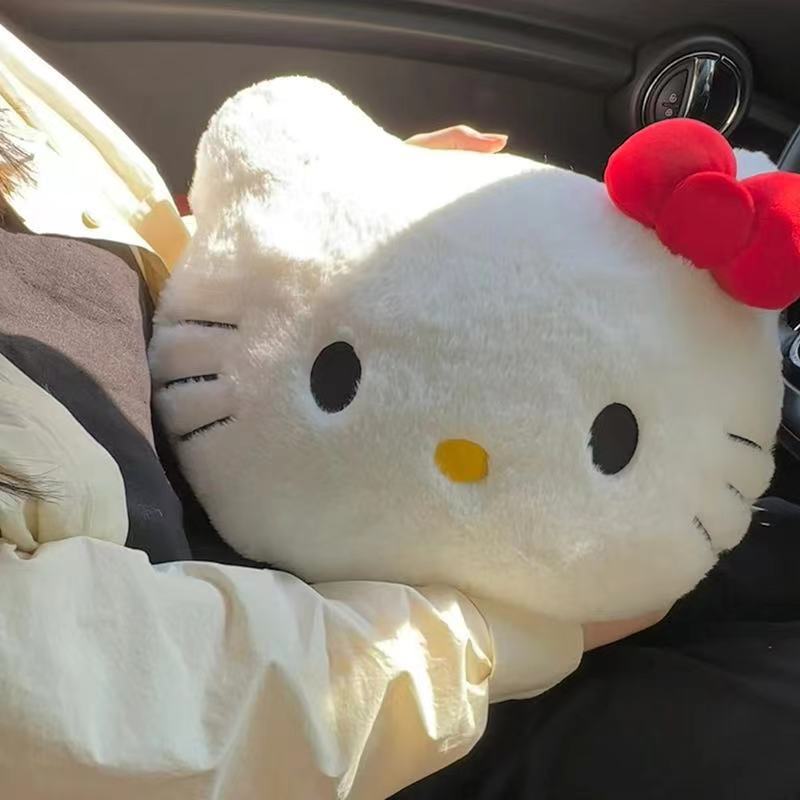 Kitty Cute Cat Head Plush Pillow Sofa Bedside Cushion Car Pillow Nap Pillow Birthday Gift For Women