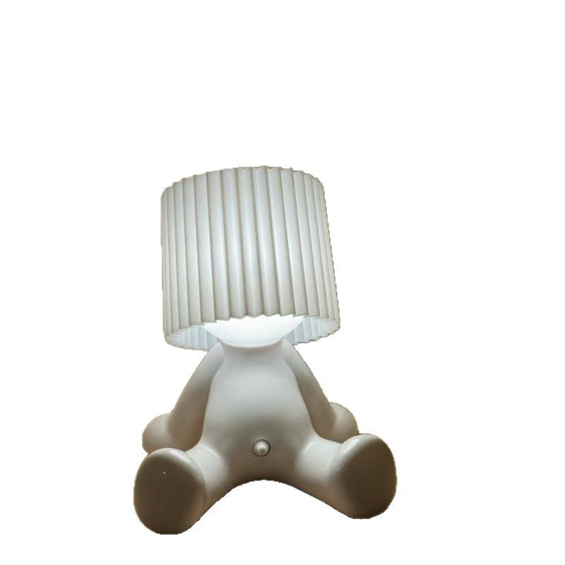 Sitting On Behalf Of A Shy Boy, Rechargeable Table Lamp, Bedroom Atmosphere Lamp, Desktop Ornament, Bedside Creative Funny Gift