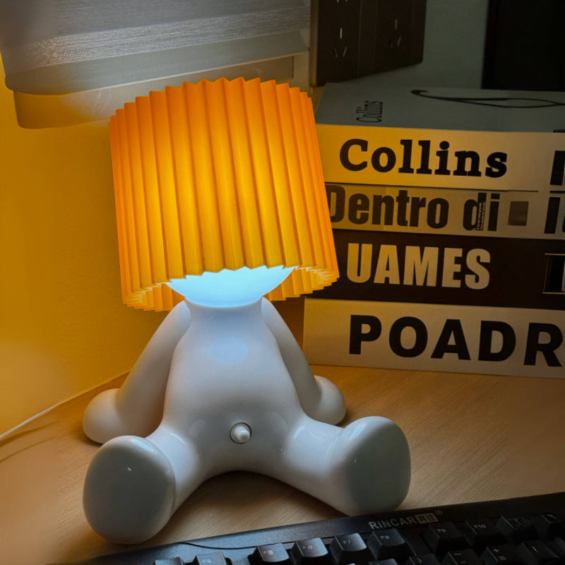 Sitting On Behalf Of A Shy Boy, Rechargeable Table Lamp, Bedroom Atmosphere Lamp, Desktop Ornament, Bedside Creative Funny Gift