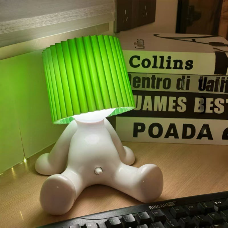 Sitting On Behalf Of A Shy Boy, Rechargeable Table Lamp, Bedroom Atmosphere Lamp, Desktop Ornament, Bedside Creative Funny Gift