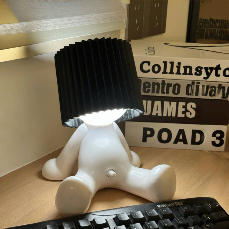 Sitting On Behalf Of A Shy Boy, Rechargeable Table Lamp, Bedroom Atmosphere Lamp, Desktop Ornament, Bedside Creative Funny Gift